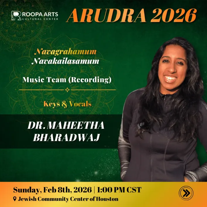 Dr. Maheetha Bharadwaj, keys and vocals (Arudra 2026)