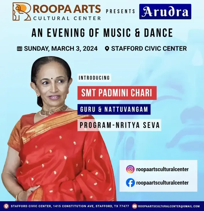 Smt Padmini Chari, guru and nattuvangam, Nritya Seva (Arudra Festival 2024)