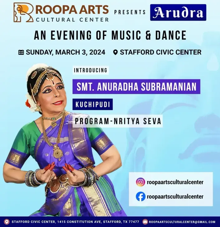Smt. Anuradha Subramanian, Kuchipudi, Nritya Seva (Arudra Festival 2024)