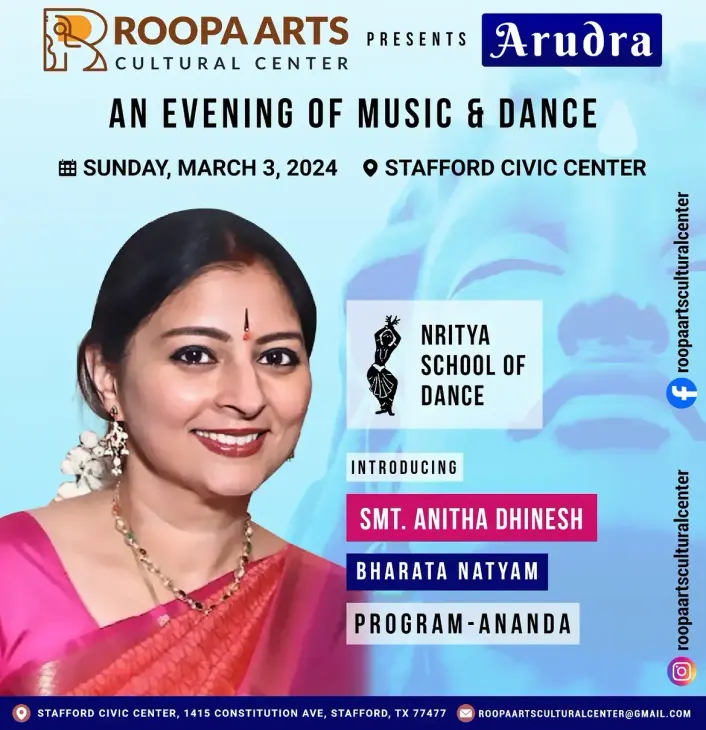 Smt. Anitha Dhinesh, Bharatanatyam, Ananda (Arudra Festival 2024)