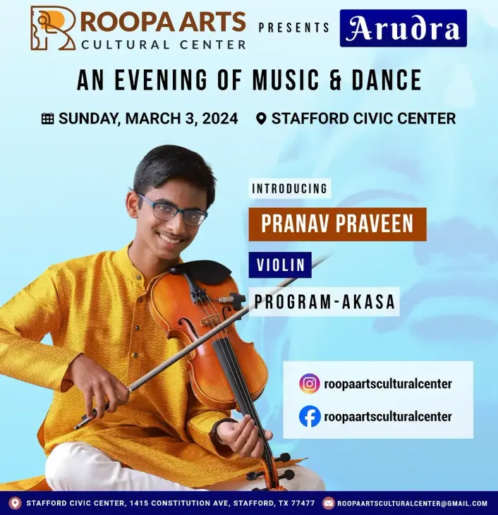 Pranav Praveen, violin, Akasa (Arudra Festival 2024)
