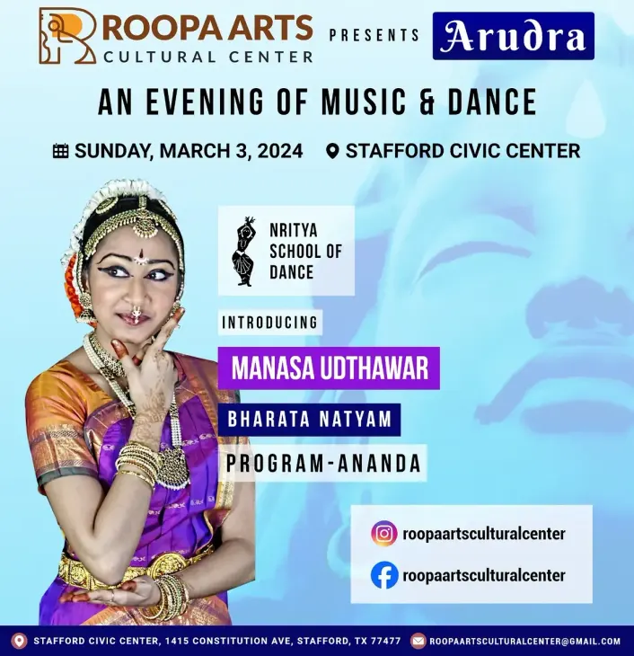 Manasa Udthawar, Bharatanatyam, Ananda (Arudra Festival 2024)