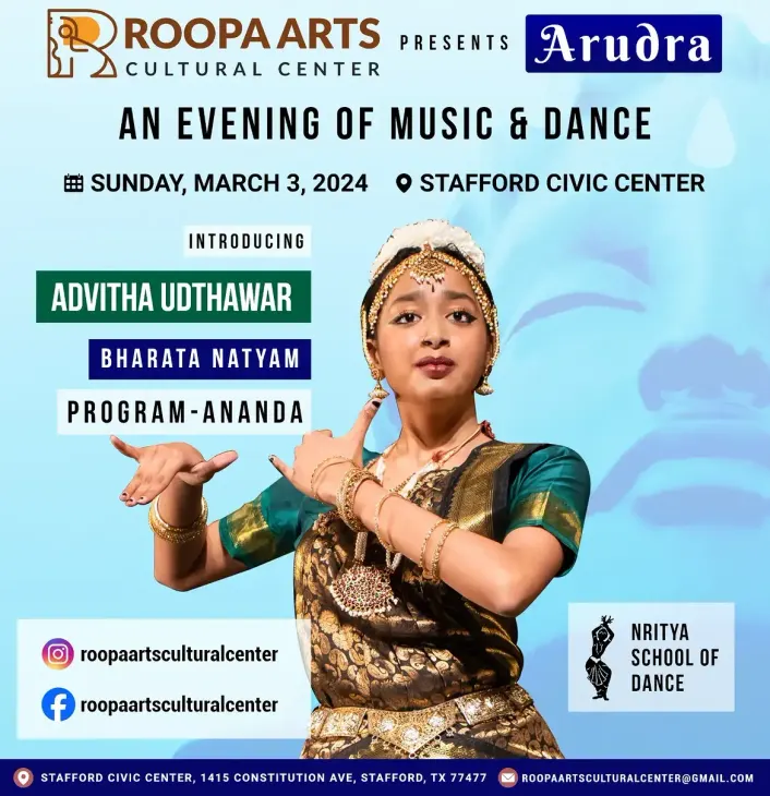 Advitha Udthawar, Bharatanatyam, Ananda (Arudra Festival 2024)