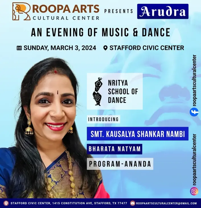 Smt. Kausalya Shankar Nambi, Bharatanatyam, Ananda (Arudra Festival 2024)